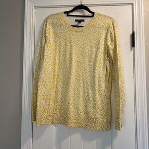 Banana Republic Womens Sweater Floral Yellow and White Size L - Altered